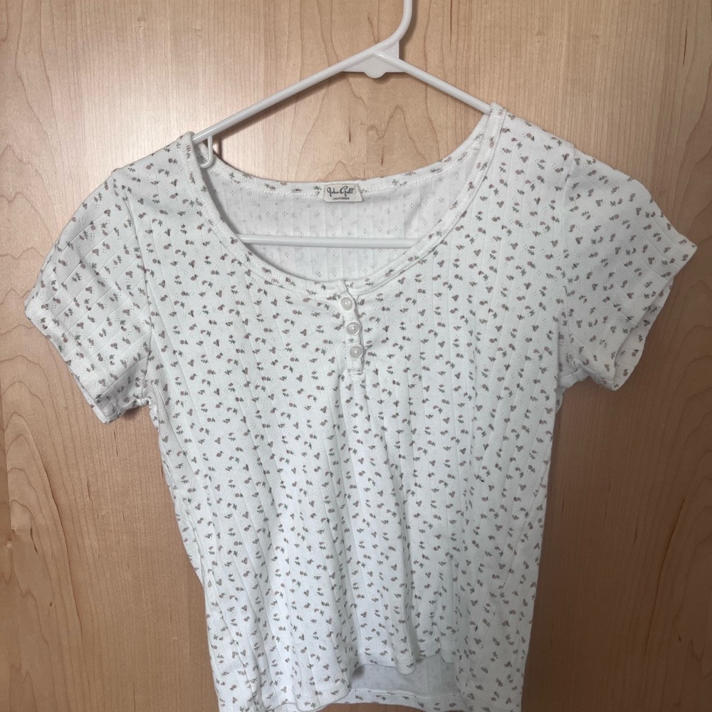 Wild Fable White Fitted Short Sleeve T-Shirt